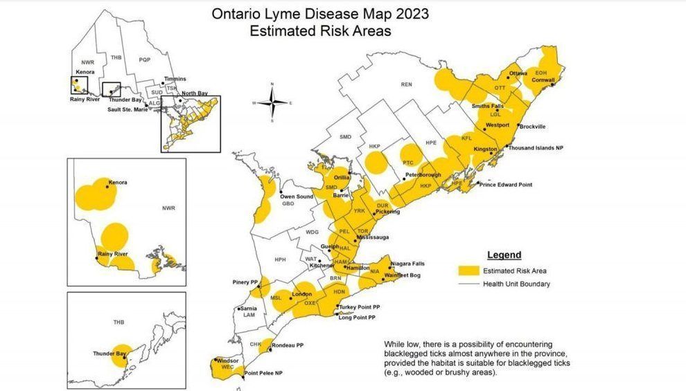 Two Grey-Bruce areas added to provincial Lyme disease map
