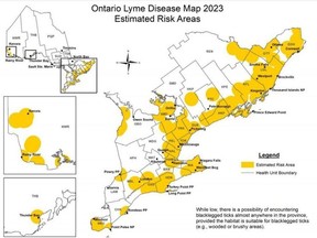 Lyme disease estimated risk areas