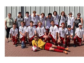 Whitecourt Minor Soccer’s U15 boys team won gold medals in the Sherwood Park Classic Tournament, hosted by the Sherwood Park District Soccer Association May 25 to 28. The Whitecourt Warriors will next play at the Camrose Night Classic Tournament this weekend.