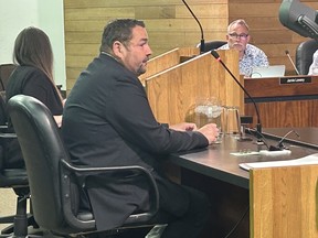 Henri Giroux makes a presentation to North Bay council regarding Bill 60