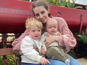 Kaitlyn Stoddart, joined here by her two young boys, is the lead organizer of Dutton’s new artisan and farmers market inside the local community centre at 1 Scotland St. beginning Saturday, June 24. (Submitted)