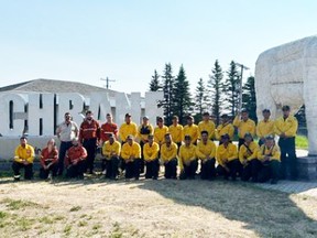 Mexican forest firefighters in Cochrane