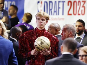 Gradey Dick looks on prior to the first round of the 2023 NBA Draft at Barclays Center on June 22, 2023 in the Brooklyn borough of New York City.