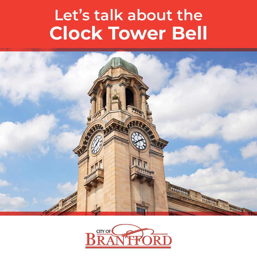 How often should the Brantford city hall clock chime? The Stratford