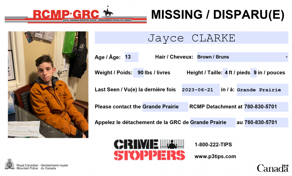 Missing 13 Year Old Last Seen In Grande Prairie June 21 Fort Mcmurray Today 6032