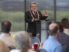 County of Brant mayor David Bailey speaks during the 2nd annual Mayor's Luncheon, held on Wednesday.