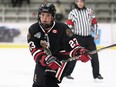 Sarnia Legionnaires' Jace McGrail (23) plays against the Chatham Maroons at Chatham Memorial Arena in Chatham, Ont., on Saturday, Oct. 15, 2022. (Mark Malone/Postmedia Network)