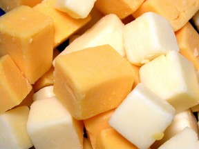 This is an image of some cheese cubes.
