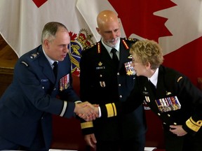Brig-Gen. Pascal Godbout, left, is to replace Rear Admiral Josee Kurtz as commandant of Royal Military College in Kingston