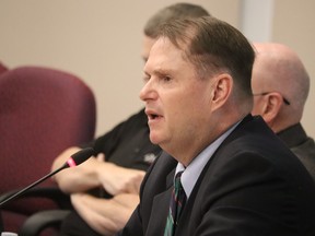 Sarnia Coun. Bill Dennis speaks June 7 at a meeting of Lambton County council