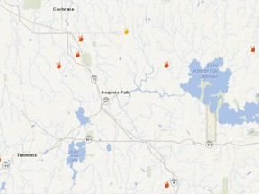 Timmins area forest fires