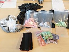 Substances and items seized by Kingston Police on June 23, 2023, in Kingston.