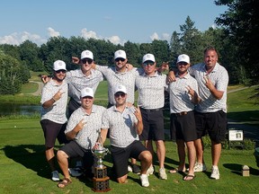 Players from Lively Golf Club celebrate a second straight Sudbury Ryder Cup championship.