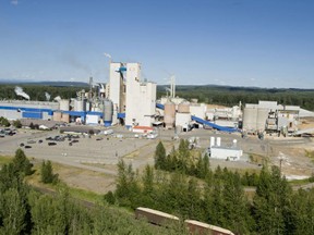 Aerial view of the Canfor Northwood Pulp Mill in Prince George, B.C.