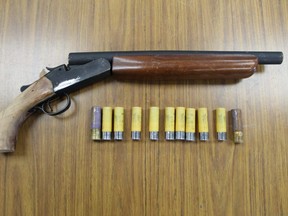 Stratford police seized a sawed-off shotgun, 11 20-guage shotgun shells, a TASER and more than 10 grams of methamphetamine while conducting a public safety search warrant at a home in St. Marys Tuesday night.