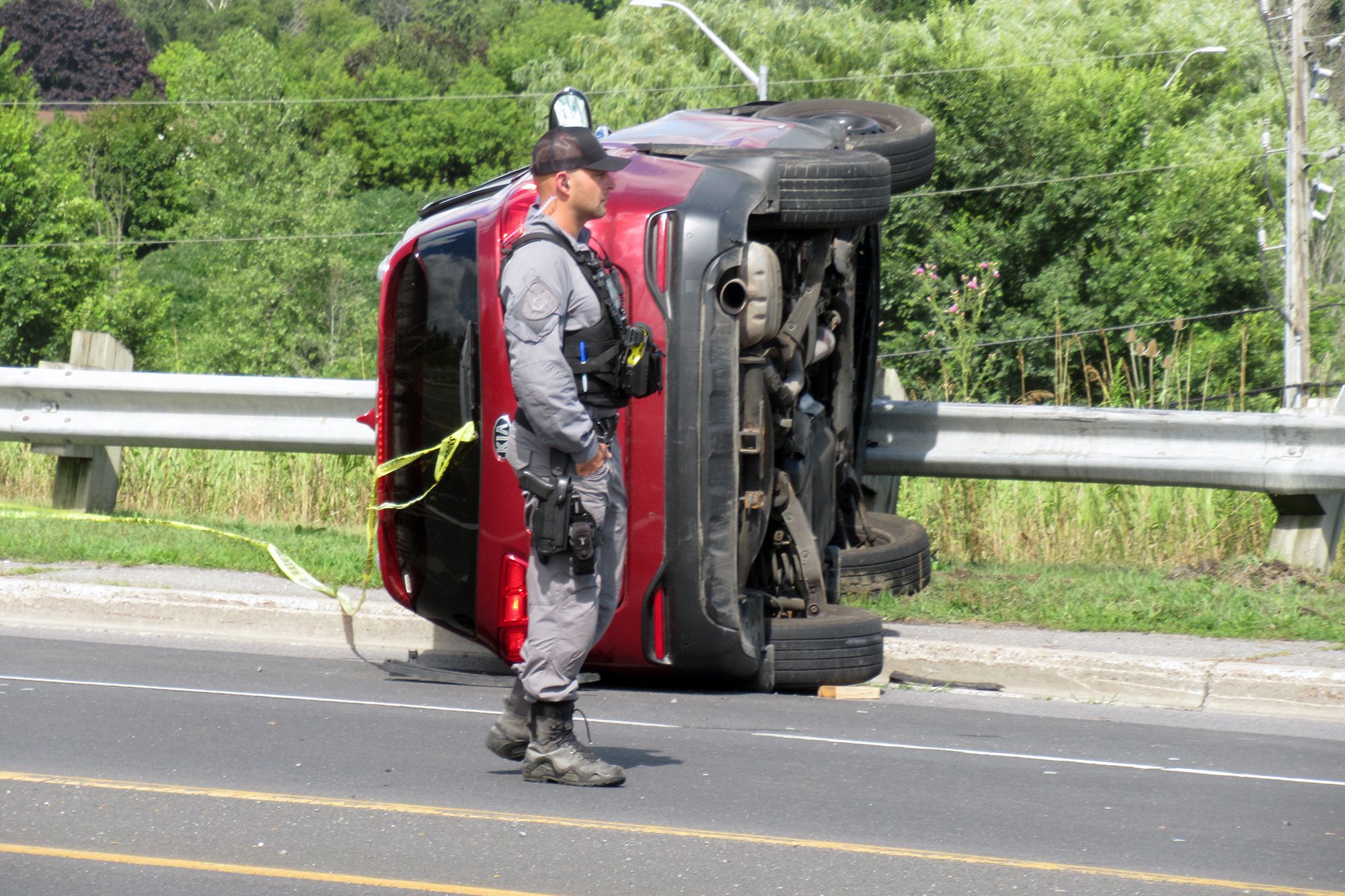 Collision flips vehicle on Bayridge Drive in Kingston The Kingston