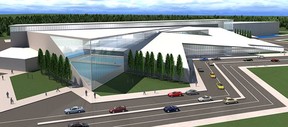 The cancelled Northside Recreation Centre, which was approved by council in 2014 and scaled down to twin hockey rinks in April 2016. The project was postponed by council in July 2016. Image supplied by the Regional Recreation Corporation