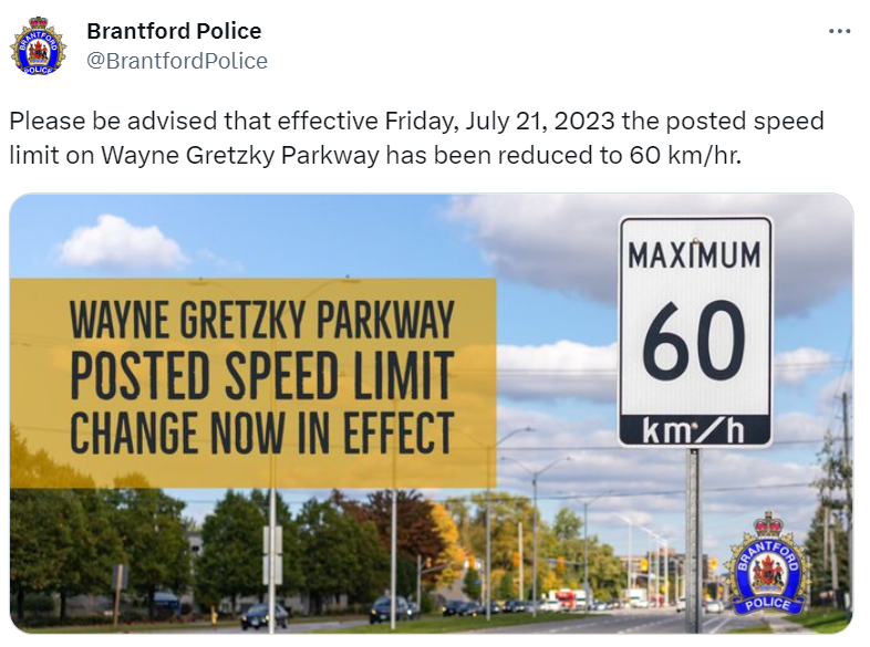 New, lower speed limit for Wayne Gretzy Parkway Chatham This Week