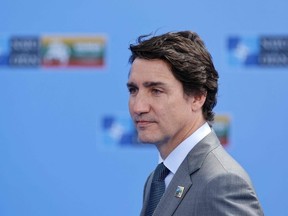 Canadian Prime Minister Justin Trudeau arrives to attend the NATO summit, in Vilnius on July 11, 2023.
