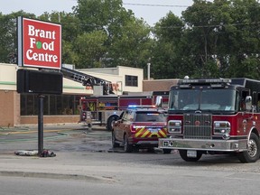 Brantford firefighters were at the Brant Food Centre on Grey Street in Brantford, Ontario on Saturday morning July 1, 2023.