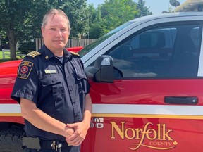 Norfolk County Fire Chief Gord Stilwell.  The fire department is looking to bolster its ranks of volunteer firefighters.  SUBMITTED PHOTO