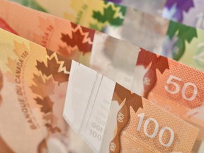a series of Canadian currency