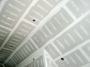 drywalled cathedral ceiling