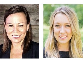 The municipal election compliance committee has dismissed an application by former Norfolk County Mayor Kristal Chopp, left, into current Mayor Amy Martin's spending during the October 2022 municipal election.