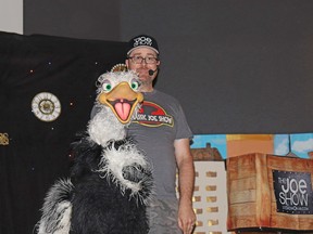 Joe Goslin performed some of his ventriloquism for The Joe Show at Whitecourt Baptist Church on Tuesday.