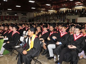Approximately 126 students formed the 2023 grad class at Hilltop High School, who held their graduation ceremony on Friday at the Whitecourt Twin Arenas.