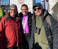 Julie-Anne Staehli poses with her parents, Cathy and Mathew Staehli, at the 2022 Canadian XC Championships in Ottawa.