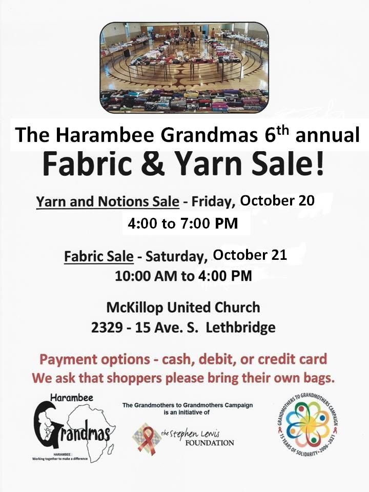 Harambee Grandmas hosting fabric and yarn sale Pincher Creek Echo