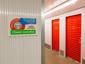 climate-controlled storage lockers in a row