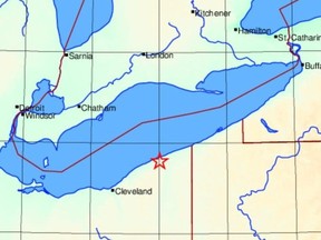 A 4.3 magnitude earthquake Sunday evening northeast of Cleveland, Ohio was felt as far away as St. Thomas. (Earthquakes Canada)