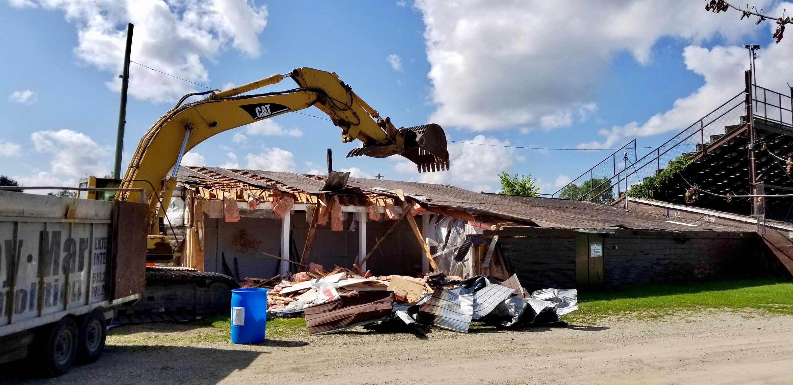 Work to refurbish grandstand underway as fall fair approaches