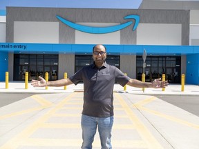 Himanshu Kalia is the general manager of the new Amazon fulfilment centre in Southwold Township, south of London, that opens Oct. 1. Photo taken on Tuesday, Aug. 22, 2023. (Derek Ruttan/The London Free Press)