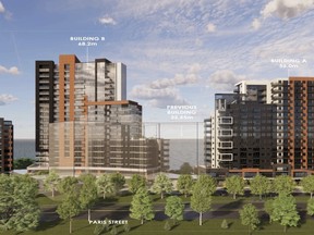 Panoramic Properties is proposing a major redevelopment of the former St. Joseph Health Centre on Paris Street. Their plan includes a 20-storey condominium tower; a 16-storey urban loft rental building; and a 12-storey retirement residence, providing a total of 222 condominium units, 199 apartments and 109 retirement suites.