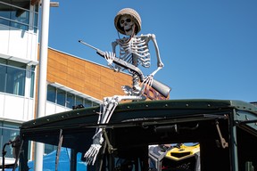 A skeleton at the Acden Show and Shine in Fort McMurray on August 13, 2023. Vincent McDermott/Fort McMurray Today/Postmedia Network