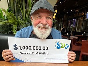 Gord Troy of Stirling recently won $1 million in a Lotto Max draw.