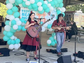 Panache EH! performed songs in both English and French at the Tamarack Homes Teddy Bear Picnic