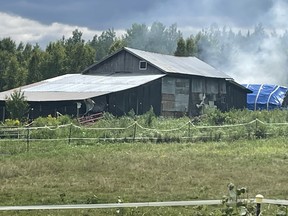Barn in Feronia heavily damaged by fire