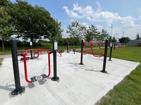 Adult fitness equipment was recently installed in Watford's Centennial Park.