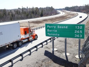 Beginning July 12, Ontario will permanently hike the speed limit on 10 highway sections, including part of Highway 69. John Lappa/Sudbury Star/Postmedia Network