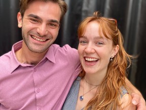 Cast members Adriano Ries and Katie Wise are Romeo and Juliet. They are captured here on opening day in the first performance at The Refettorio. This open air theatre in downtown Sudbury delivers the quintessential story of love, hate and conflict as its inaugural offering to Sudbury audiences