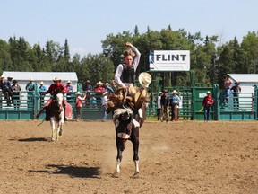 Peter Duffy of Buck Lake racked up 63.5 points in novice horse riding on Saturday.