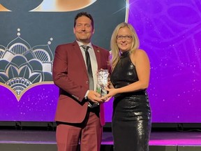 GRIT Engineering Inc. CEO and founder Montana Wilson receives the first-ever service professional of the year award at the Ontario Home Builders' Association's Awards of Distinction gala Sept. 19
