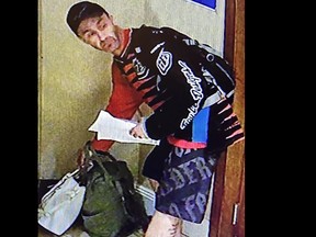 A person wanted by Kingston Police for breaking into an apartment building multiple times to steal personal items and packages. (Supplied photo)