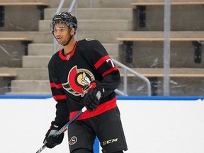 Djibril Toure takes part in a rookie tournament with the Ottawa Senators.