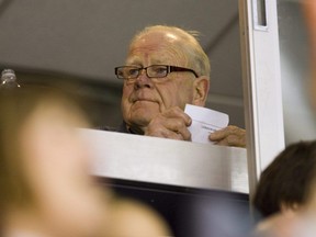 Dick Hunter watches a London Knights game at the John Labatt Centre in February 2012. (Mike Hensen/The London Free Press)