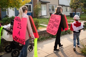 Protesters during the 1 Million March 4 Children on September 20, 2023. Vincent McDermott/Fort McMurray Today/Postmedia Network